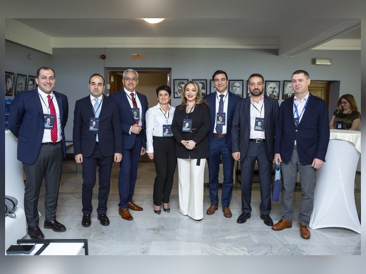 Prof. Georgi Chaltikyan during group portrait at Yerevan Tech Forum 2023
