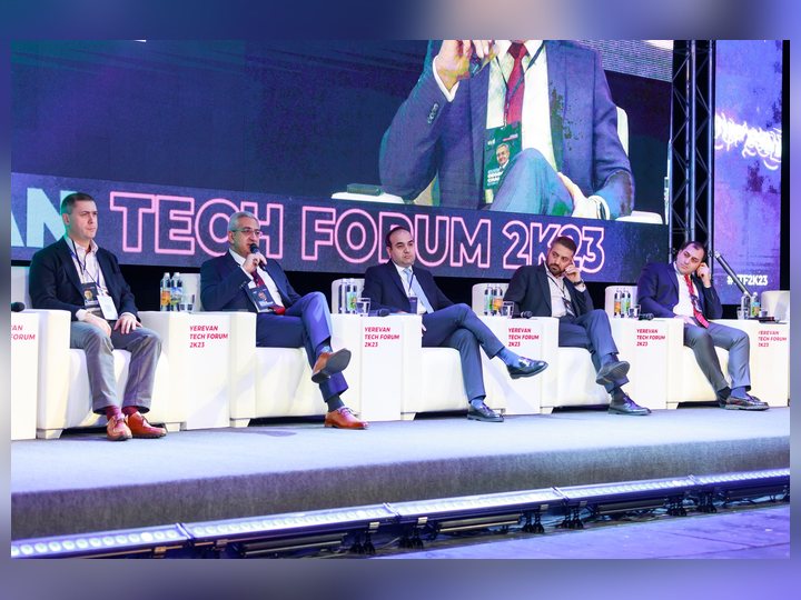 Prof. Georgi Chaltikyan during panel discussion at Yerevan Tech Forum 2023