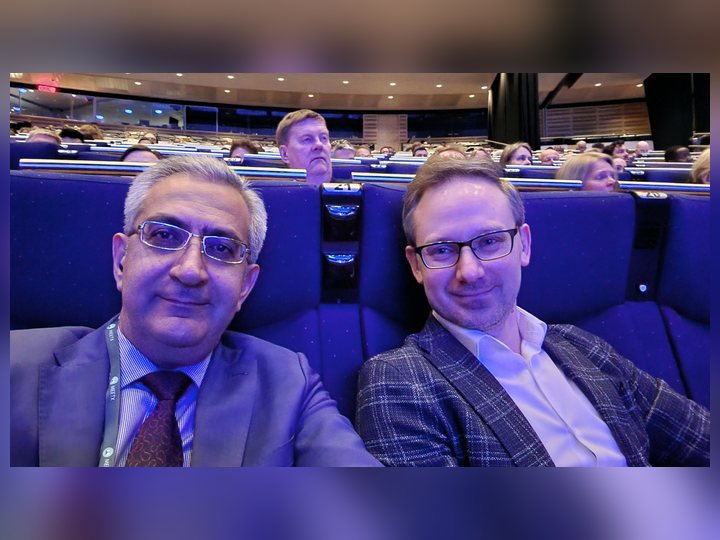 Prof. Georgi Chaltikyan during networking at MIE and Vitalis 2023