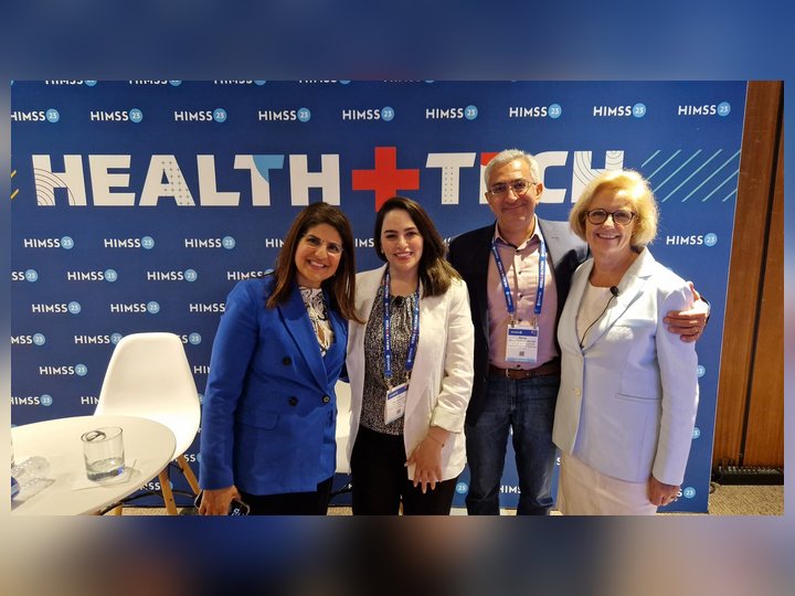 Prof. Georgi Chaltikyan during networking at HIMSS Europe 2023
