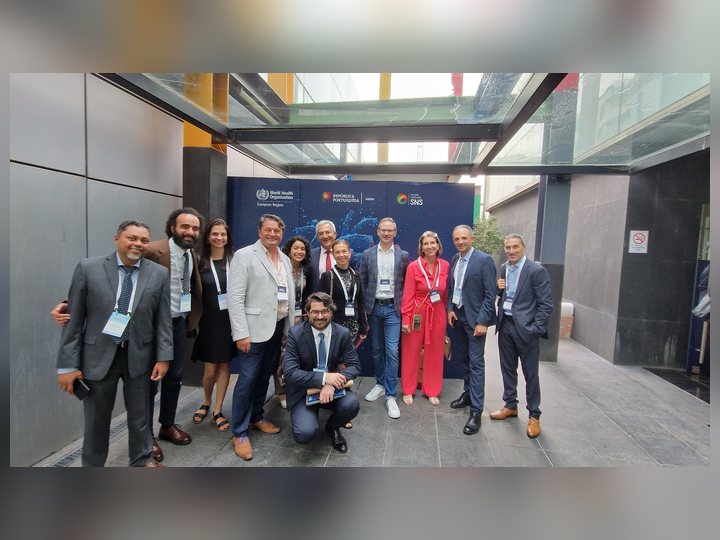 Selected photograph from WHO Health Systems Workshop, showing an event session with speakers and attendees