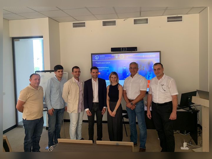 Prof. Georgi Chaltikyan with colleagues at an Armenian Association of Digital Health session