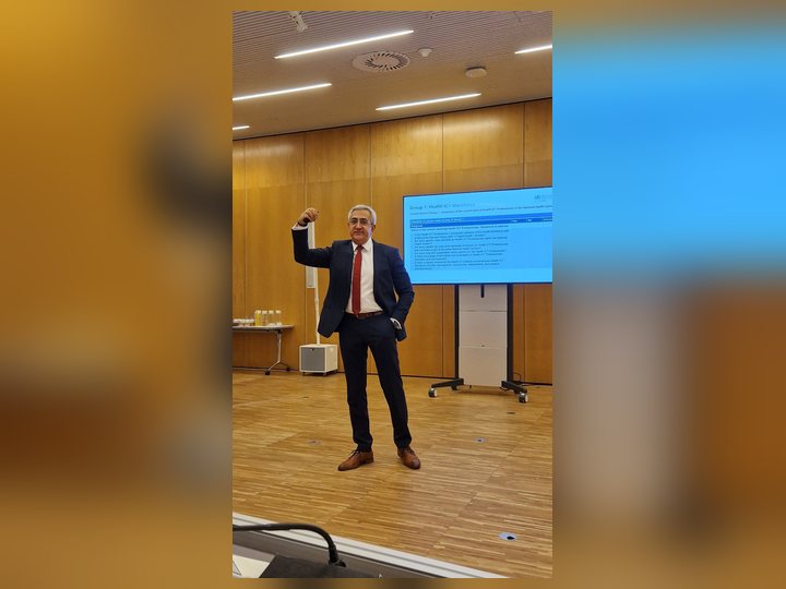 Selected photograph from WHO Digital Health Workshop, showing a professional presentation or discussion