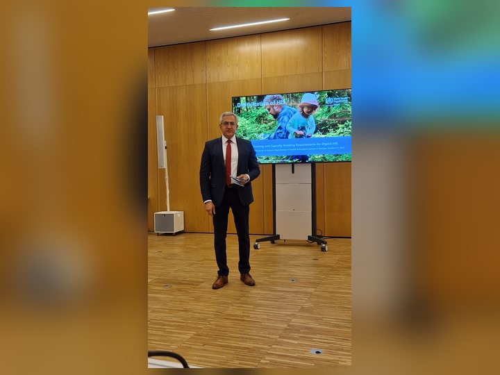 Prof. Georgi Chaltikyan during presentation at WHO Digital Health Workshop