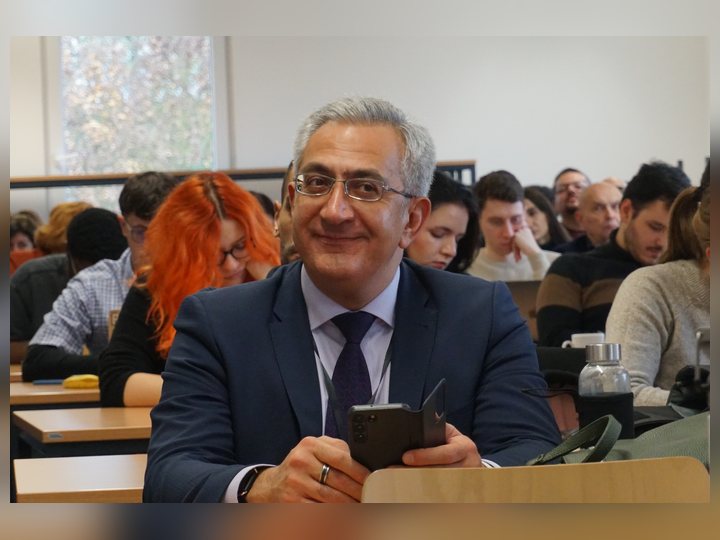 Prof. Georgi Chaltikyan is engaging with participants during the programme