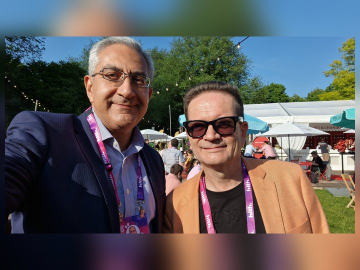 Prof. Georgi Chaltikyan with a colleague at HLTH Europe