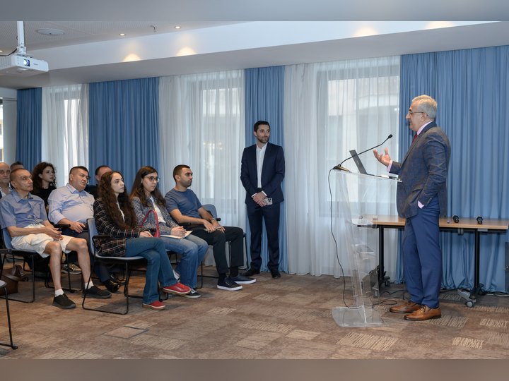 Prof. Georgi Chaltikyan addressing participants during the opening session