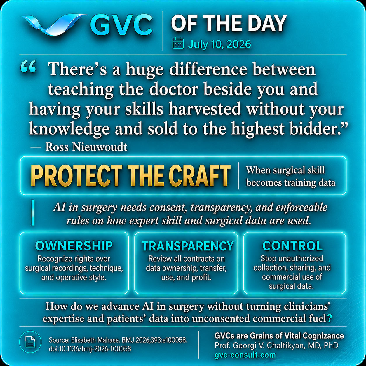 GVC of the Day, July 10, 2026: Protect the Craft