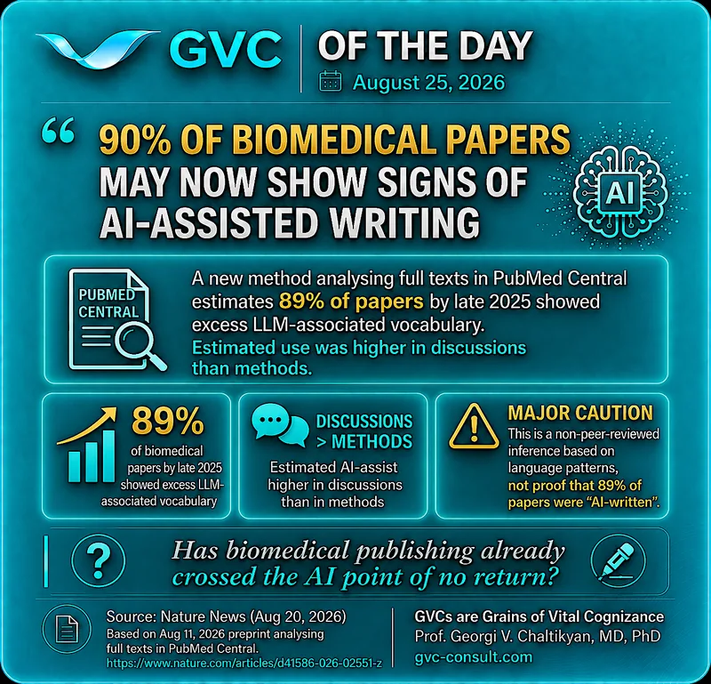 GVC of the Day, August 25, 2026: Has biomedical publishing crossed the AI point of no return?