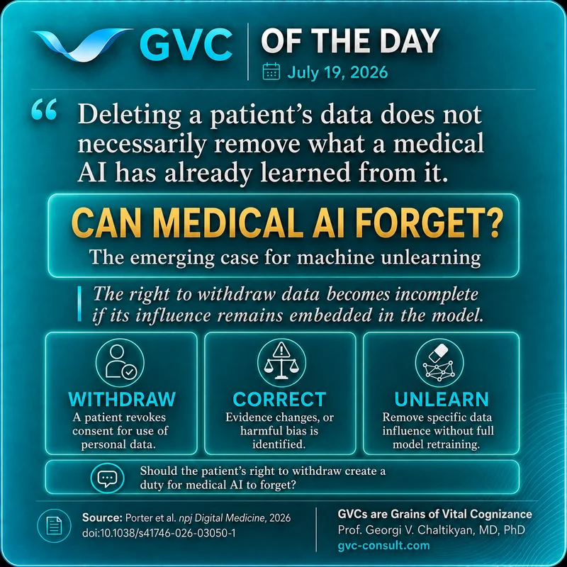 GVC of the Day, July 19, 2026: Can Medical AI Forget?