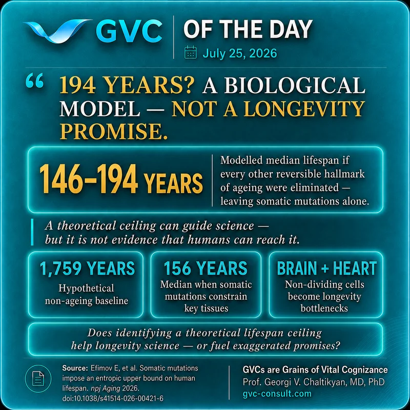 GVC of the Day, July 25, 2026: 194 Years? A Biological Model—Not a Longevity Promise