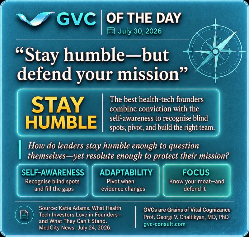 GVC of the Day, July 30, 2026: Stay Humble—But Defend Your Mission